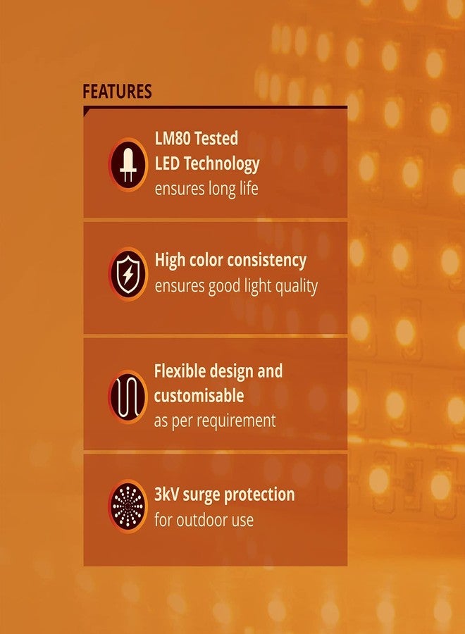ويبرو شريط إضاءة LED من ويبرو جارنيت بطول 50 مترًا | 96 مصباح LED/متر | أبيض دافئ | مقاوم للماء بمعيار IP65 | شريط إضاءة مرن لتزيين الأماكن الخارجية والداخلية في ديوالي وعيد الميلاد | شريط للشرفات والأسقف المعلقة | عبوة من قطعة واحدة - Image 5